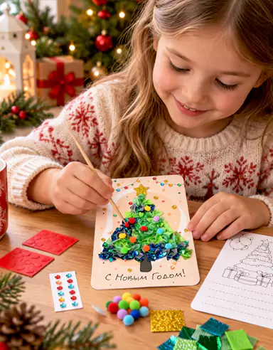 Kit fai da te per adesivi tridimensionali natalizi per bambini